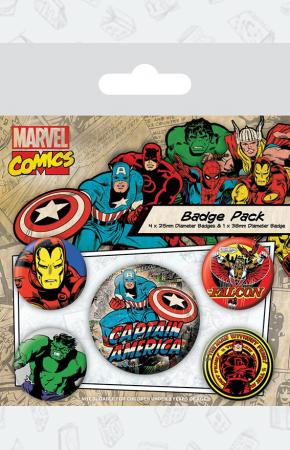 Набор значков Marvel Retro (Captain America)