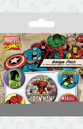 Набор значков Marvel Retro (Iron Man)